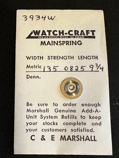 WATCH-CRAFT Mainspring 3934W for AS 1240 - Alloy