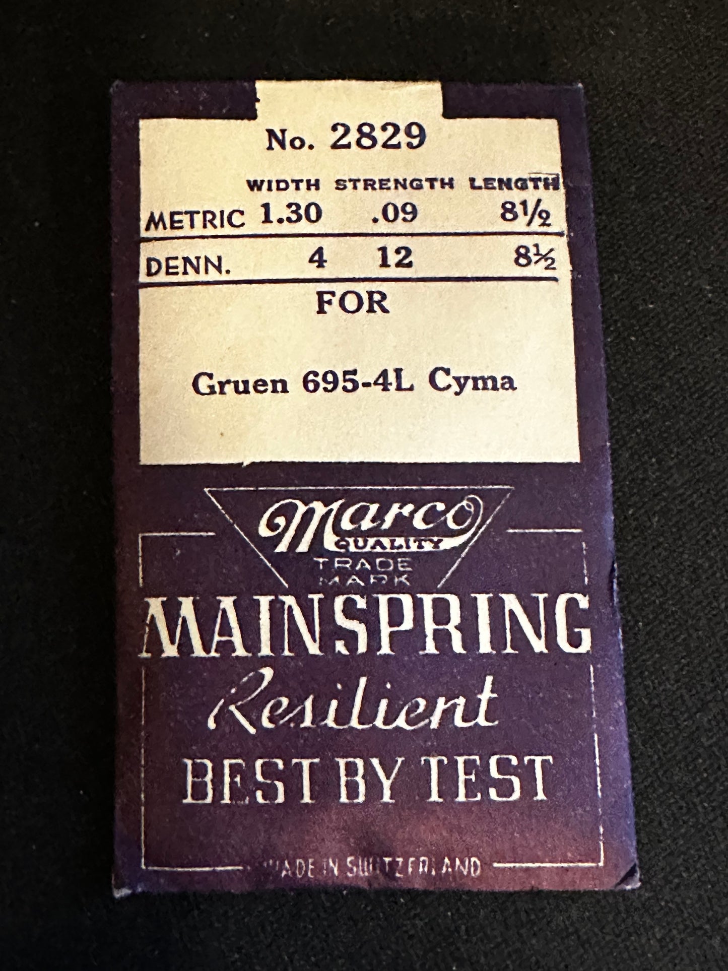 Marco Mainspring #2829 for Peseux 10, 120, 130, 210, Aurore 17T, Gruen 675, Mido 812 - Steel