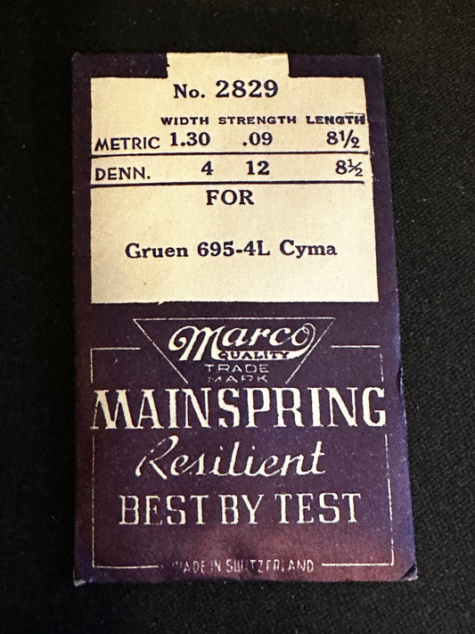 Marco Mainspring #2829 for Peseux 10, 120, 130, 210, Aurore 17T, Gruen 675, Mido 812 - Steel