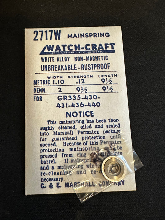 WATCH-CRAFT Mainspring 2717W for Gruen 335, 430, 431, 436 & 440 - Alloy