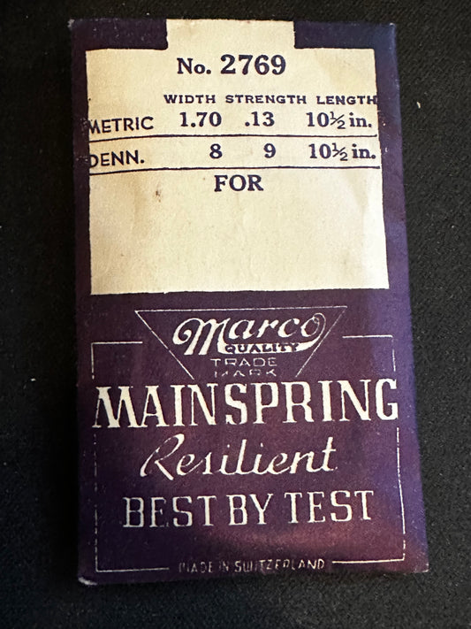 Marco Mainspring #2769 for HENZI & PFAFF 103, 104, 126, 127 - Steel
