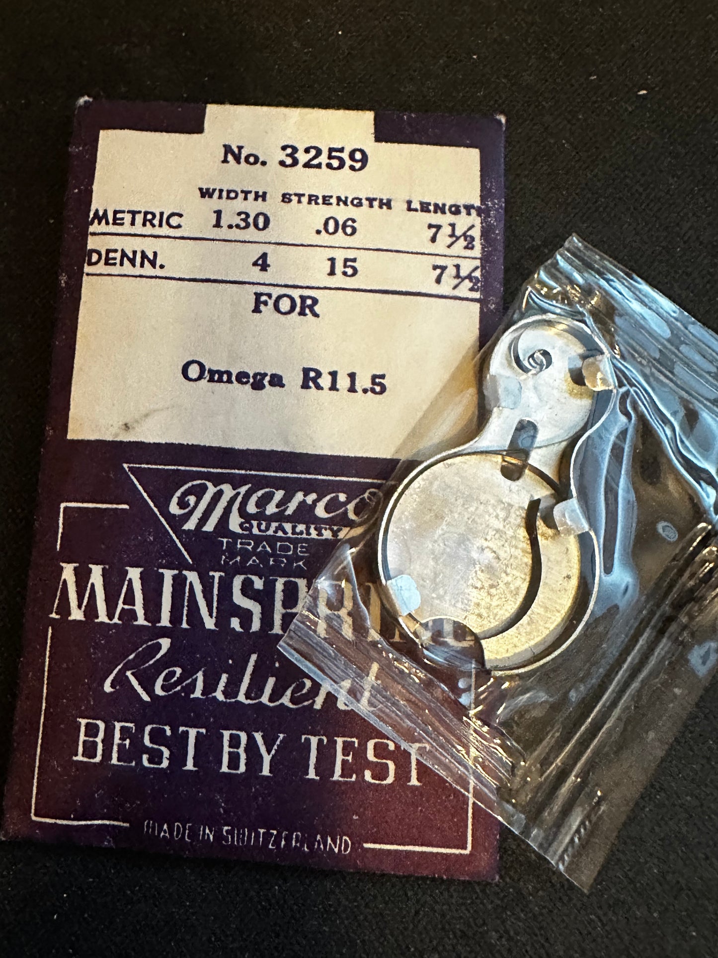 Marco Mainspring #3259 for Omega R11.5 (211, 212, 213) - Steel