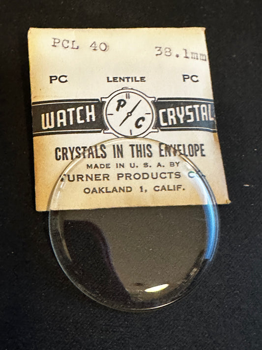 Turner Round Pocket Watch Crystal PCL 40, 38.1mm - New