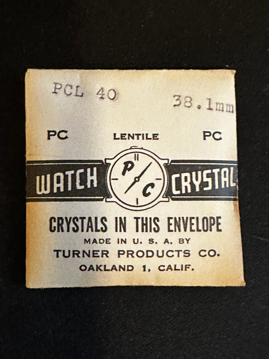 Turner Round Pocket Watch Crystal PCL 40, 38.1mm - New