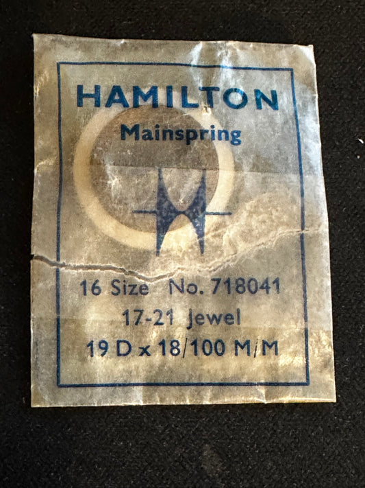 Hamilton Factory Mainspring for 16s 17-21j Factory No. 718041 (317) - Steel