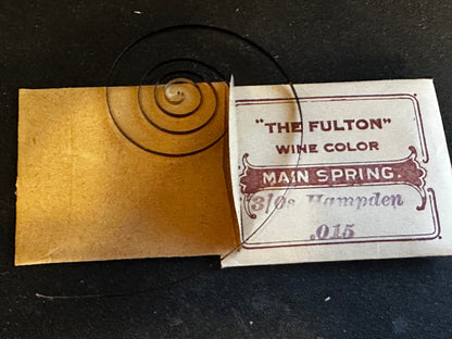 Eliassof Bros & Co. "The Fulton" Mainspring for 3/0s Hampden No. 9696 - Steel