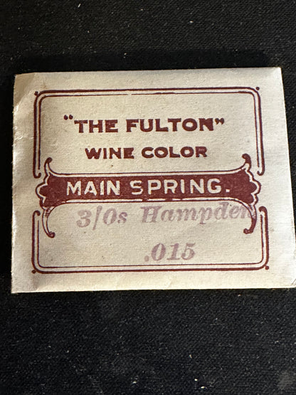 Eliassof Bros & Co. "The Fulton" Mainspring for 3/0s Hampden No. 9696 - Steel