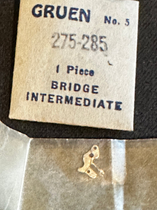Gruen Factory Set Bridge / Intermediate Bridge for caliber 275, 285 movements - new