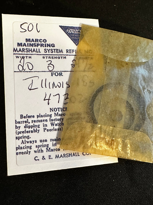 Marco Mainspring #501 for Illinois 18s No. 47302 - Steel