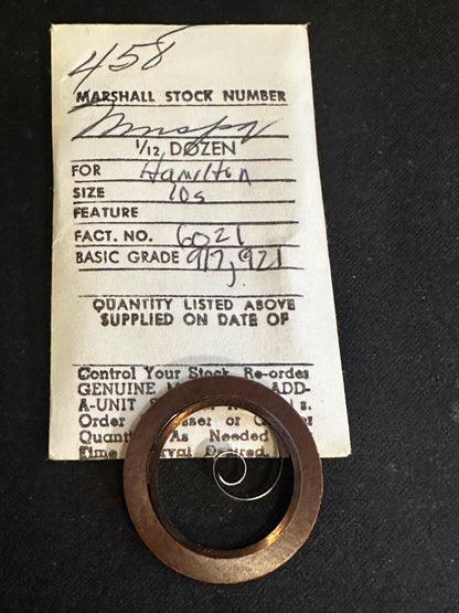 Marco Mainspring #458 for Hamilton 10s No. 6021 - Steel