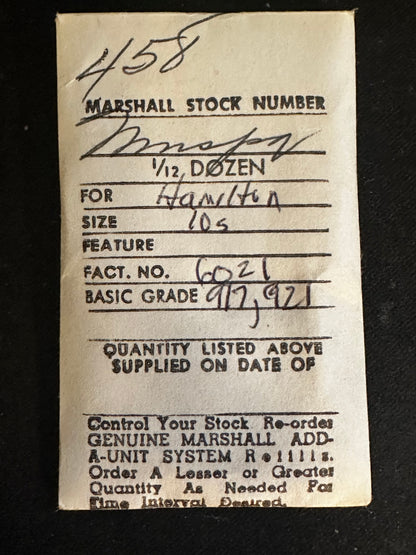 Marco Mainspring #458 for Hamilton 10s No. 6021 - Steel