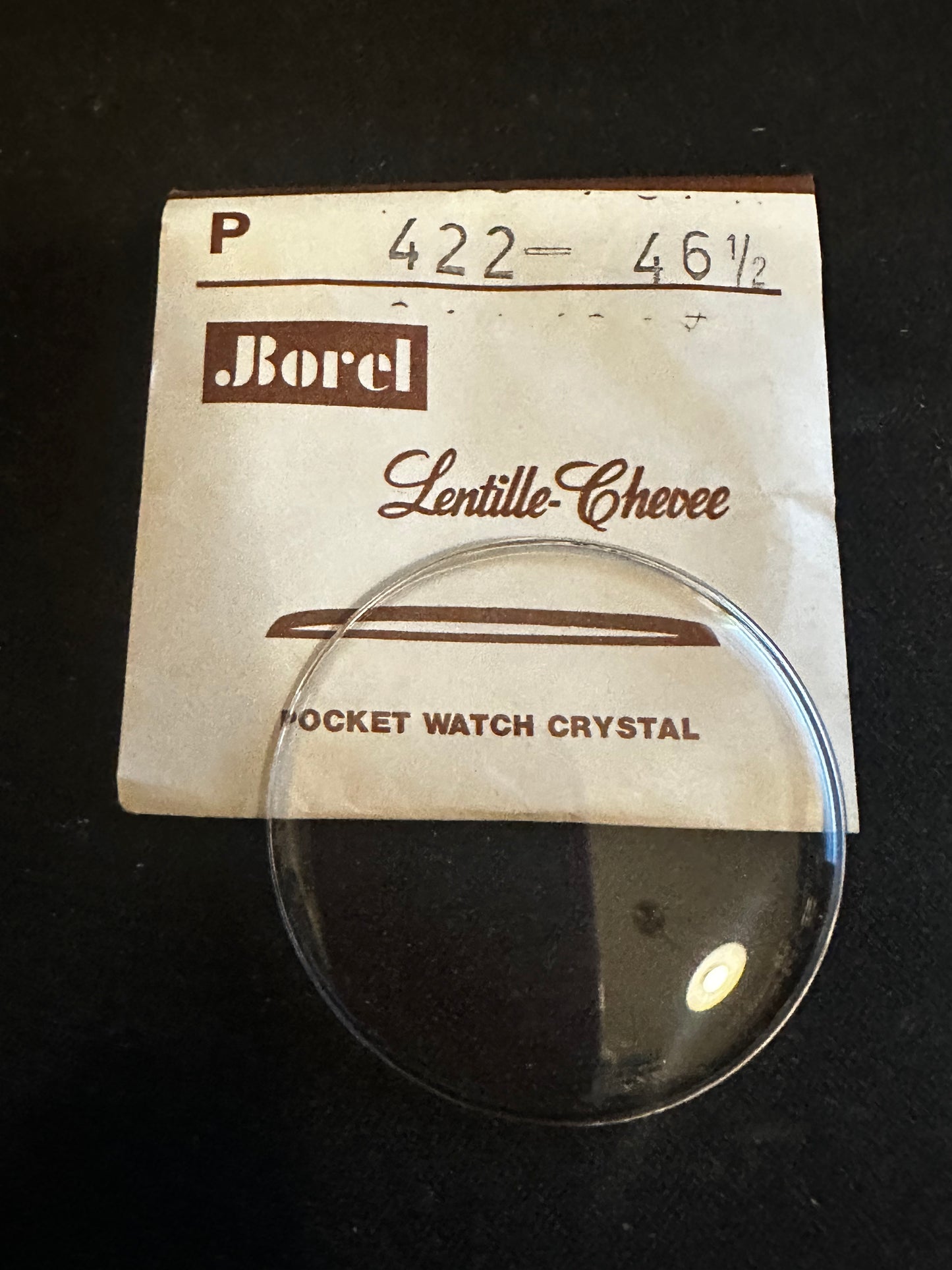 Borel P 422 - 46½ Lentille - Chevee 42.2mm Acrylic Pocket Watch Crystal - New