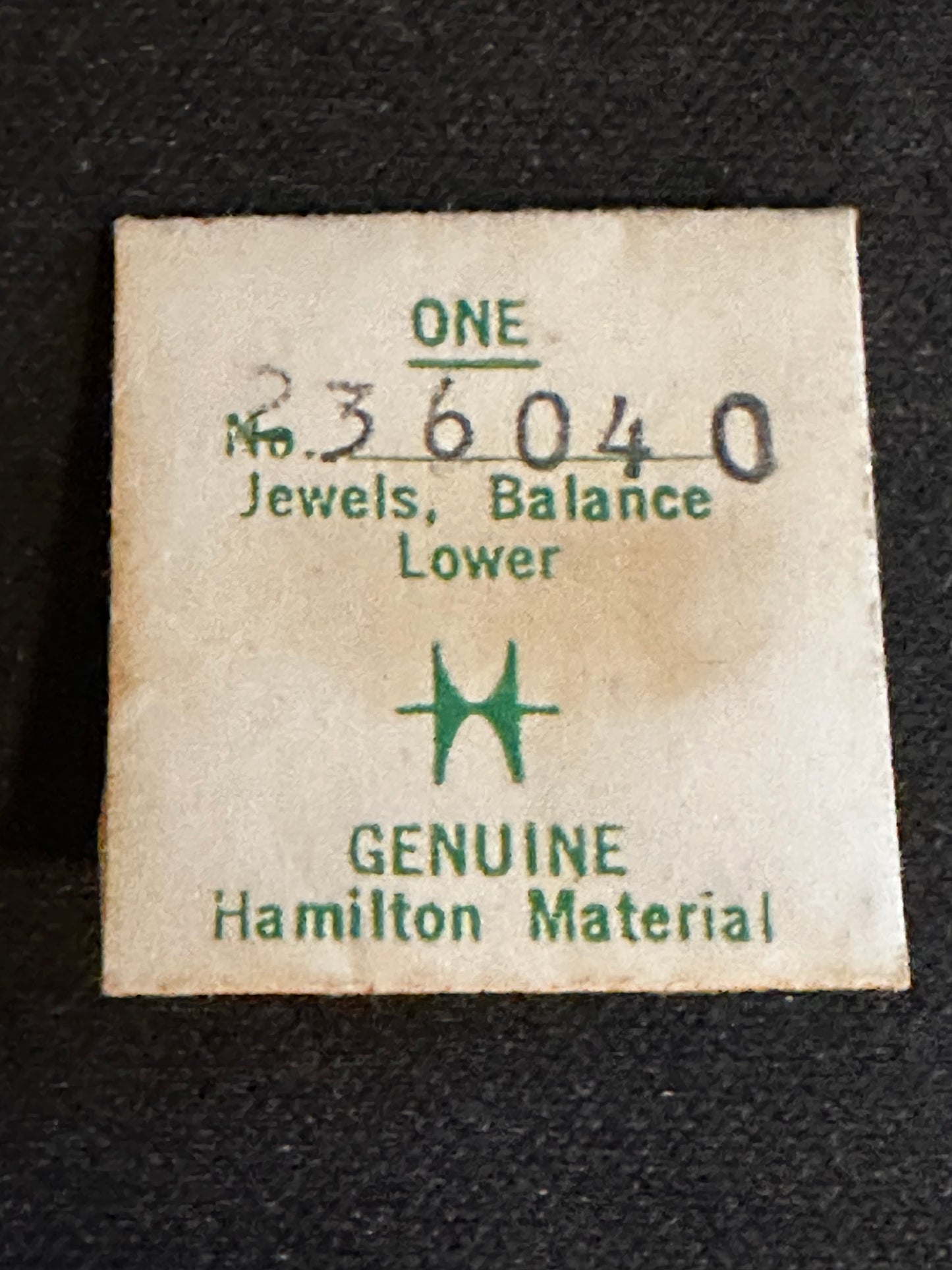 Hamilton 16s Lower Balance Jewel for all grades except 992B, 950B, No. 236040