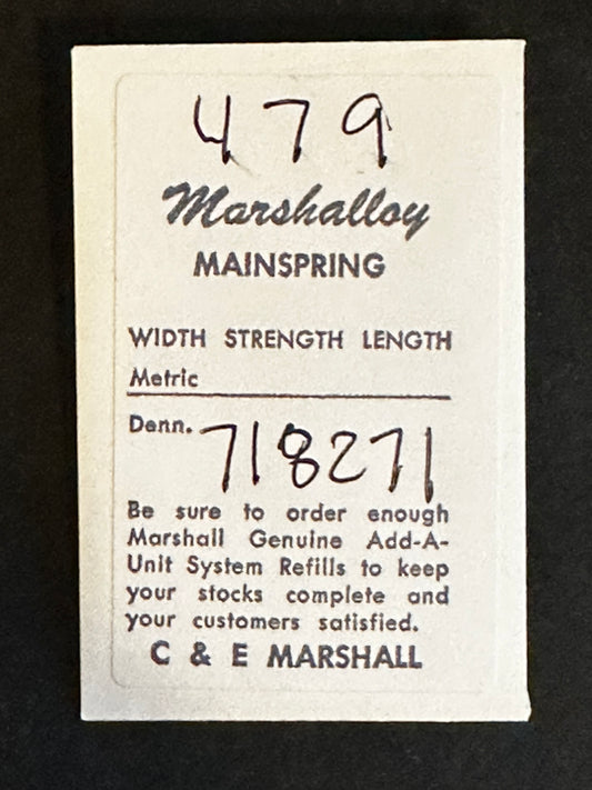 Marco Marshalloy Mainspring #479 for Hamilton 8/0s No. 7221 / 718271 - Alloy