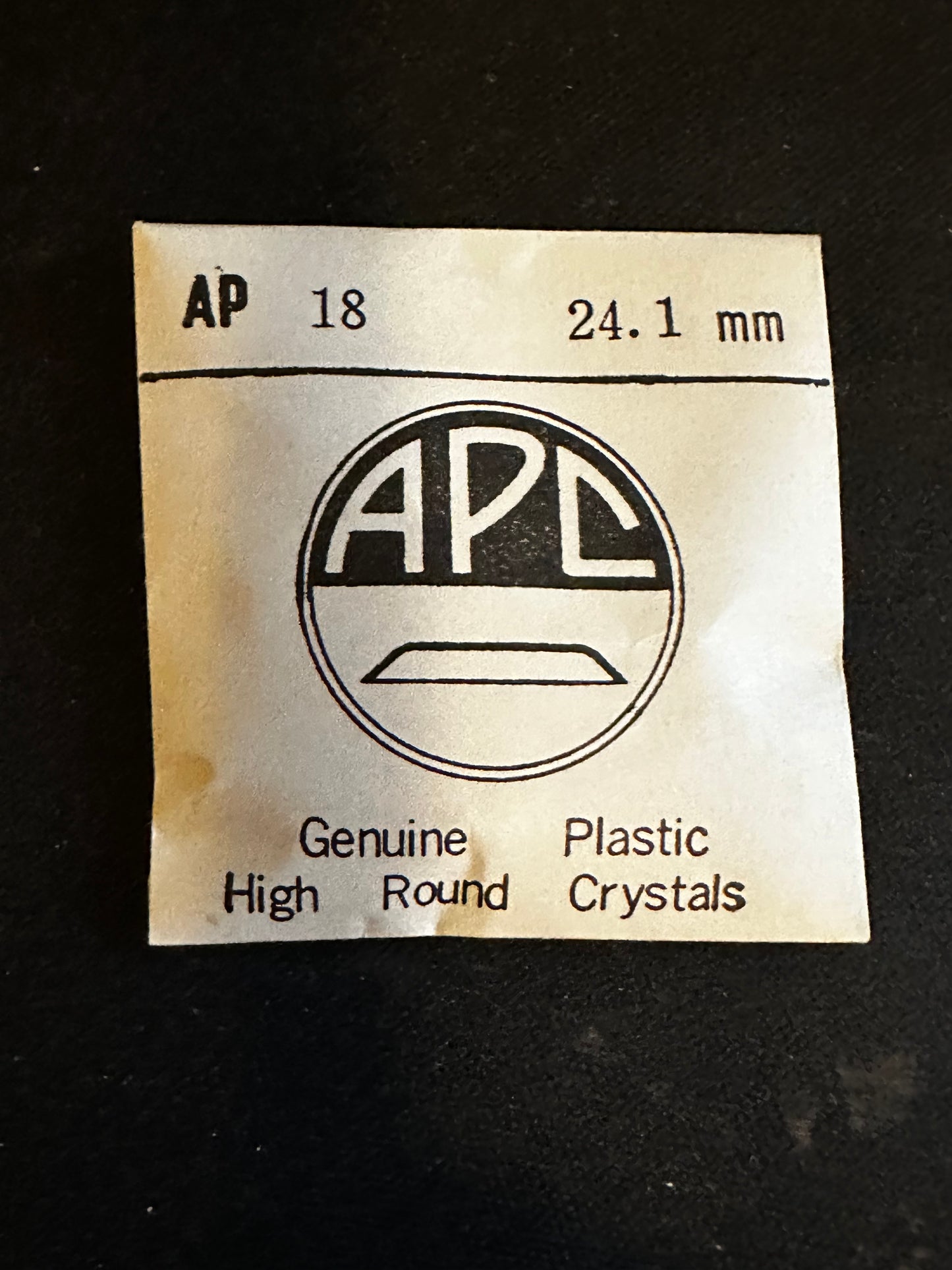 APC Round Wrist Watch Crystal AP 18, 24.1mm - New