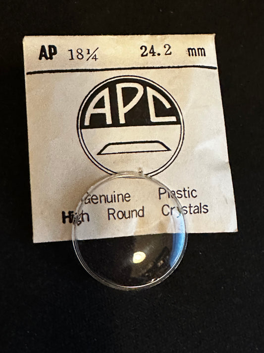 APC Round Wrist Watch Crystal AP 18¼, 24.2mm - New