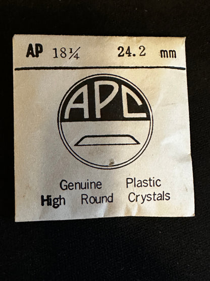 APC Round Wrist Watch Crystal AP 18¼, 24.2mm - New
