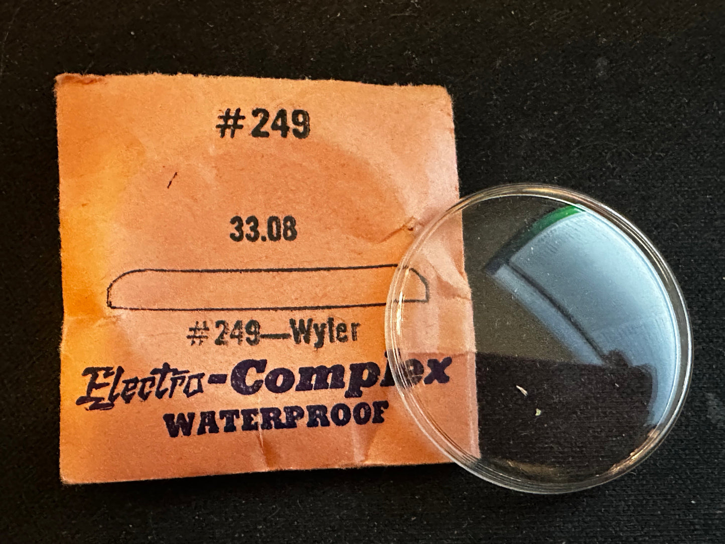 Electro-Seal #249 Wrist Watch Crystal 33.08mm for Wyler - New