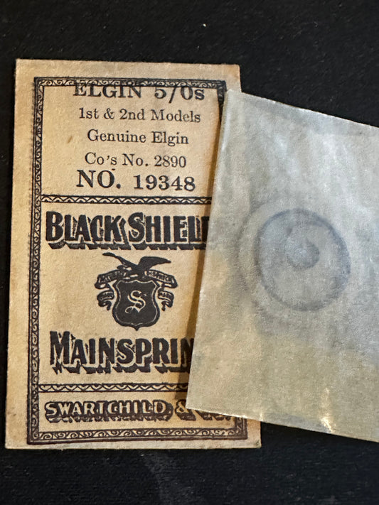 Swartchild Black Shield Mainspring for Elgin 5/0s No. 2890 - Steel