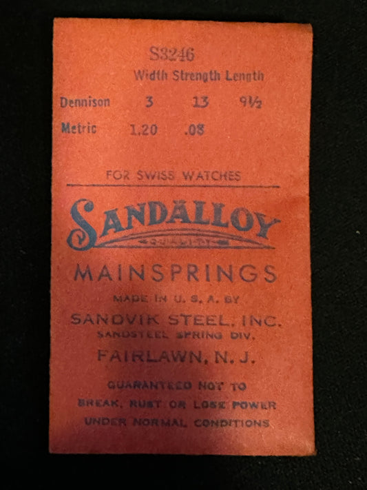 Sandsteel Sandalloy Mainspring S3246 for Felsa 146, 155, 171, Omega 19.4T2 - Alloy