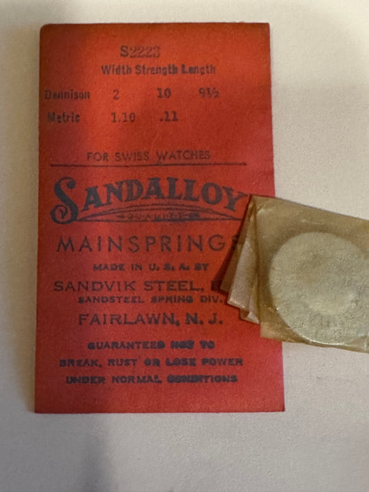 Sandsteel Sandalloy Mainspring S2223 for Felsa 66, 176, 194, Buren 385 - Alloy