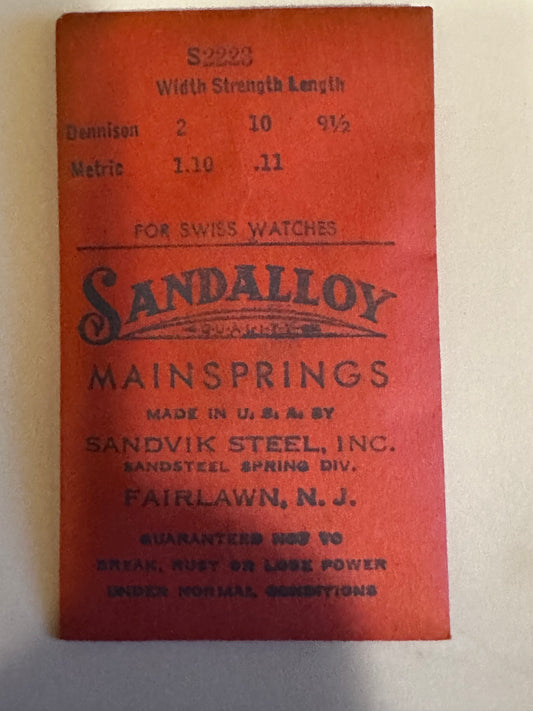 Sandsteel Sandalloy Mainspring S2223 for Felsa 66, 176, 194, Buren 385 - Alloy