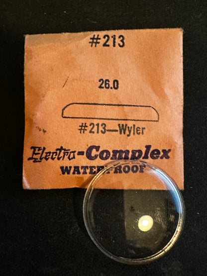 Electro-Seal #213 Watch Crystal 26.0mm for Wyler Wrist Watch - New