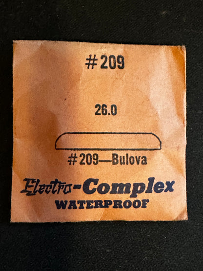 Electro-Seal #209 Watch Crystal 26.0mm for Bulova Wrist Watch - New