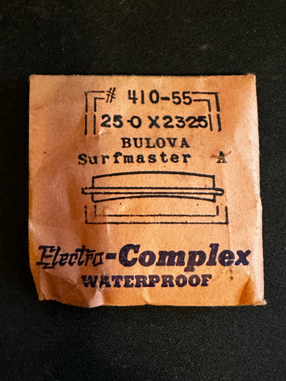 Electro-Seal #410-55 Watch Crystal 25.0mm for Bulova Surfmaster "A" Wrist Watch - New