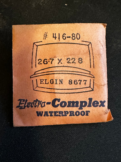 Electro-Seal #416-80 Watch Crystal 26.7 x 22.8mm for Elgin case #8677 Wrist Watch - New