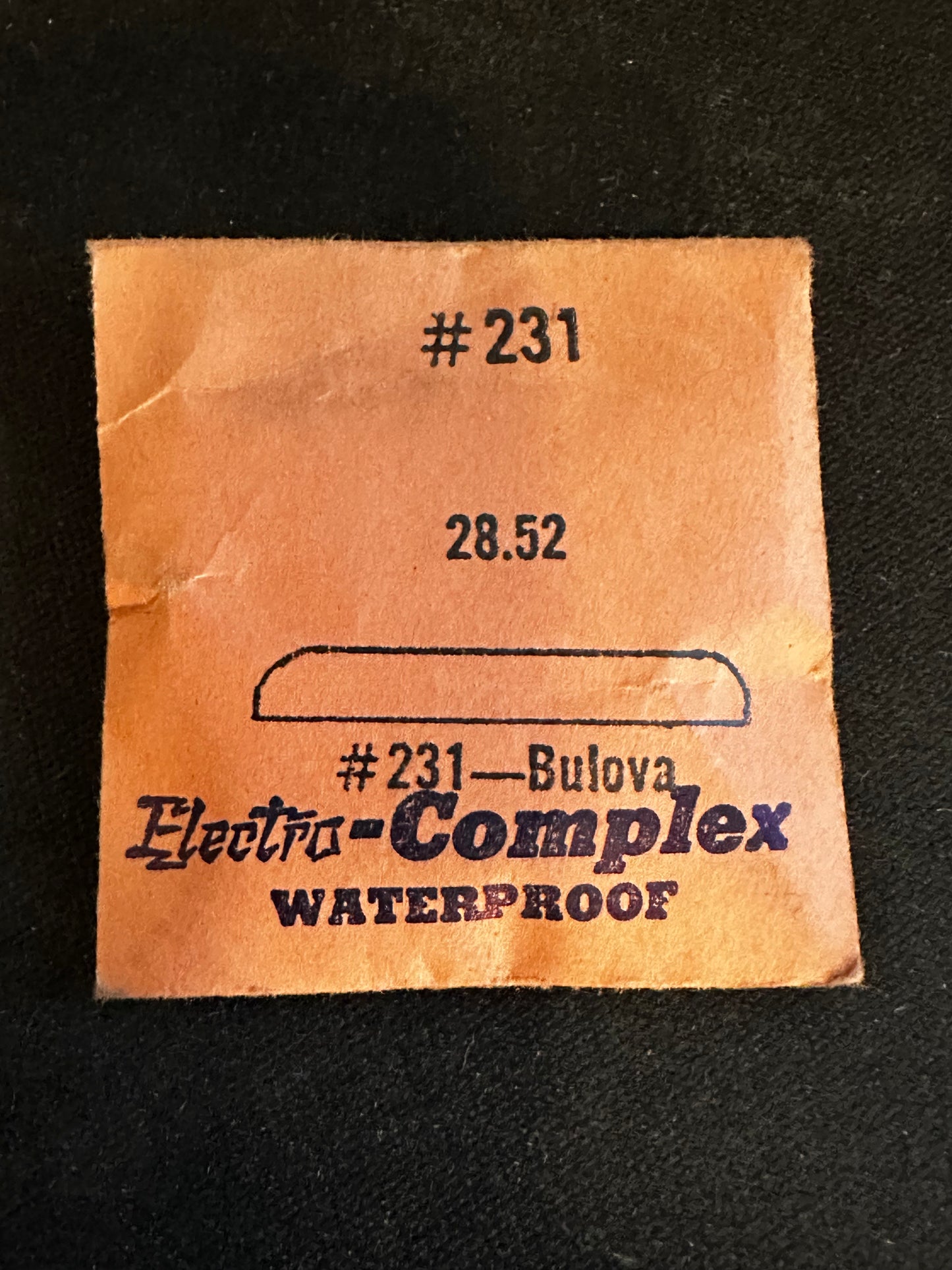 Electro-Seal #231 Watch Crystal 28.52mm for Bulova Wrist Watch - New
