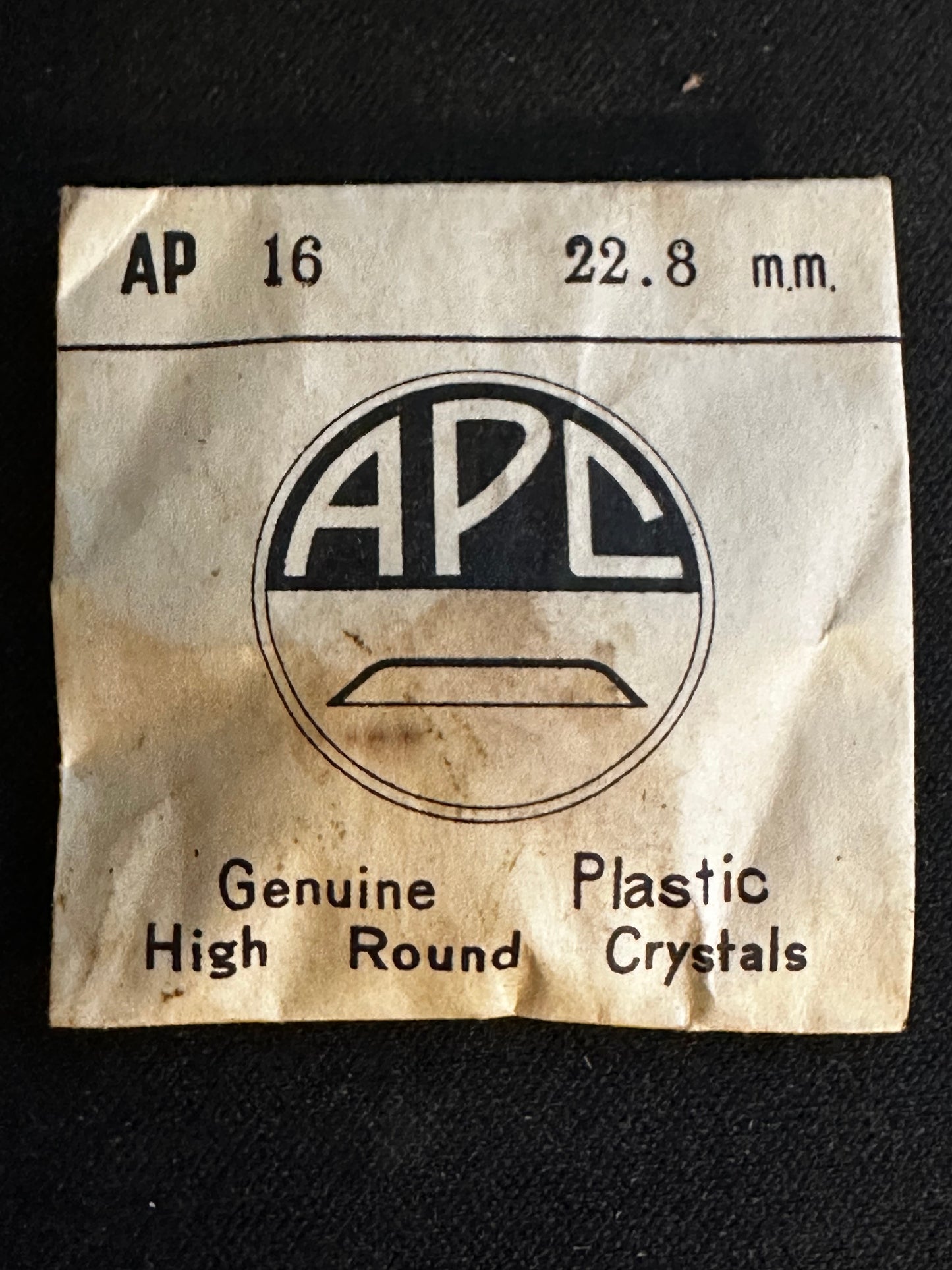 APC Round Wrist Watch Crystal AP 16, 22.8mm - New