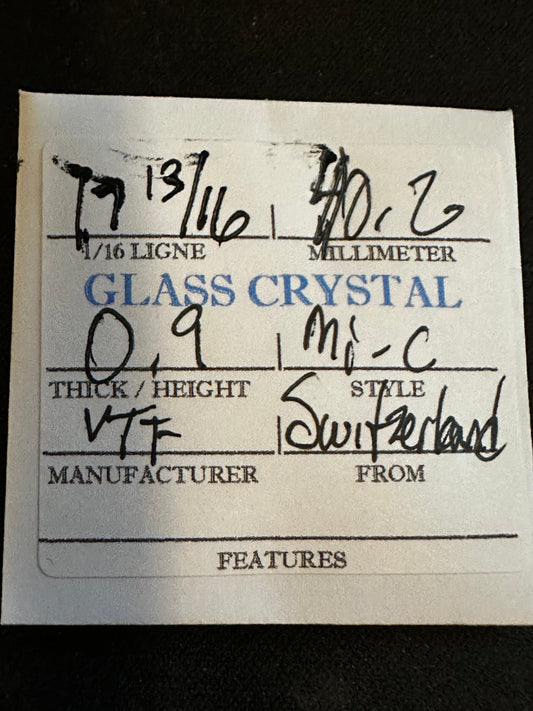 VTF Vintage Glass Pocket Watch Crystal 17-13/16 (~40.2mm) - NOS