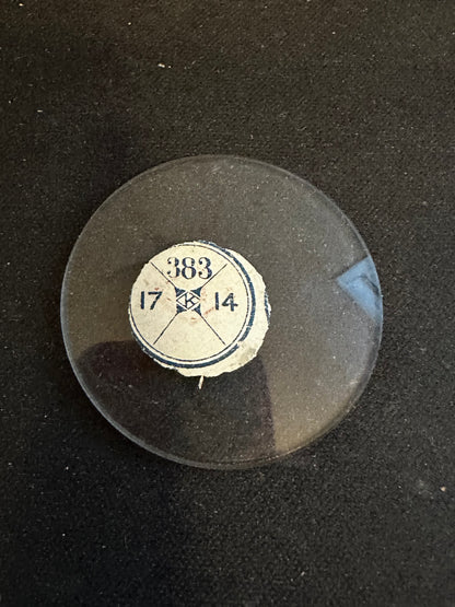 Diamond K Vintage Beveled Glass Pocket Watch Crystal 17-0/16 (~38.3mm) - NOS