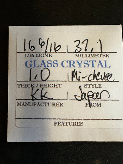 KK Mi-Chevee Vintage Glass Pocket Watch Crystal 16-6/16 (37.1mm) - NOS