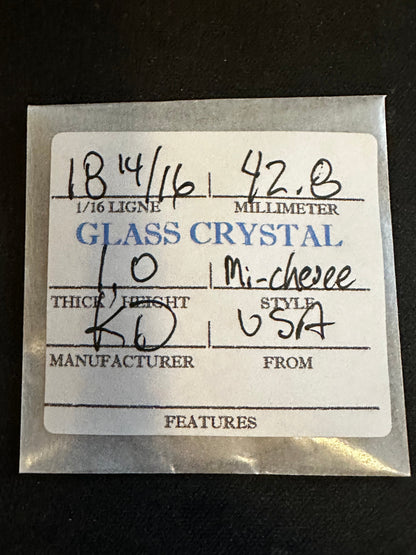 K D Mi-Chevee Vintage Glass Pocket Watch Crystal 18-14/16 (42.8mm) - NOS