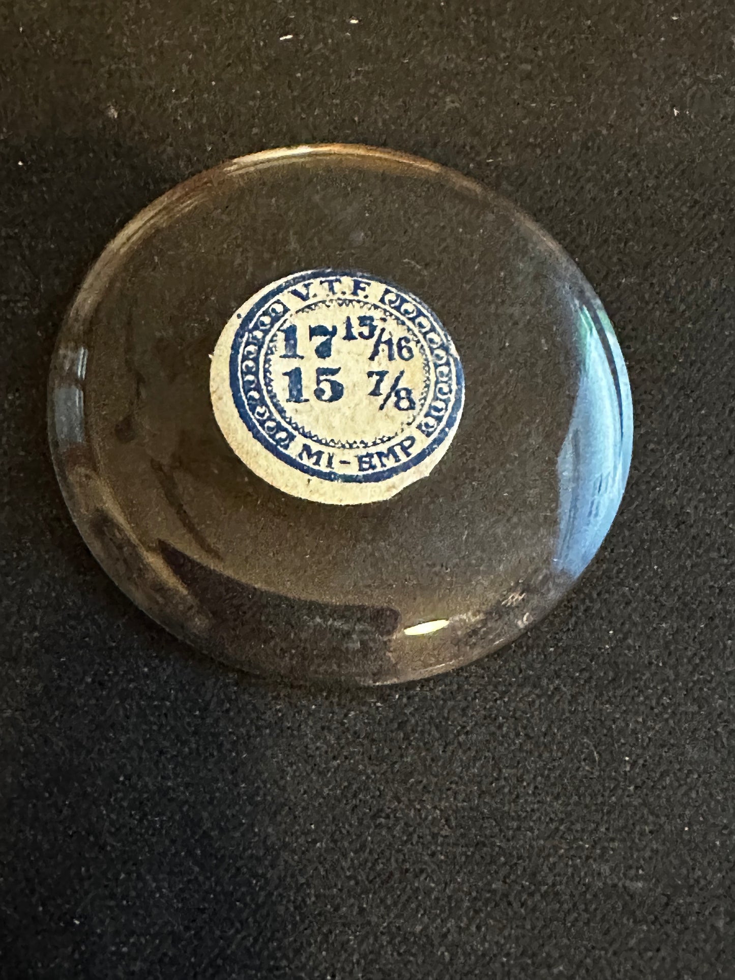 VTF Vintage Glass Pocket Watch Crystal 17-15/16 (~40.5mm) - NOS