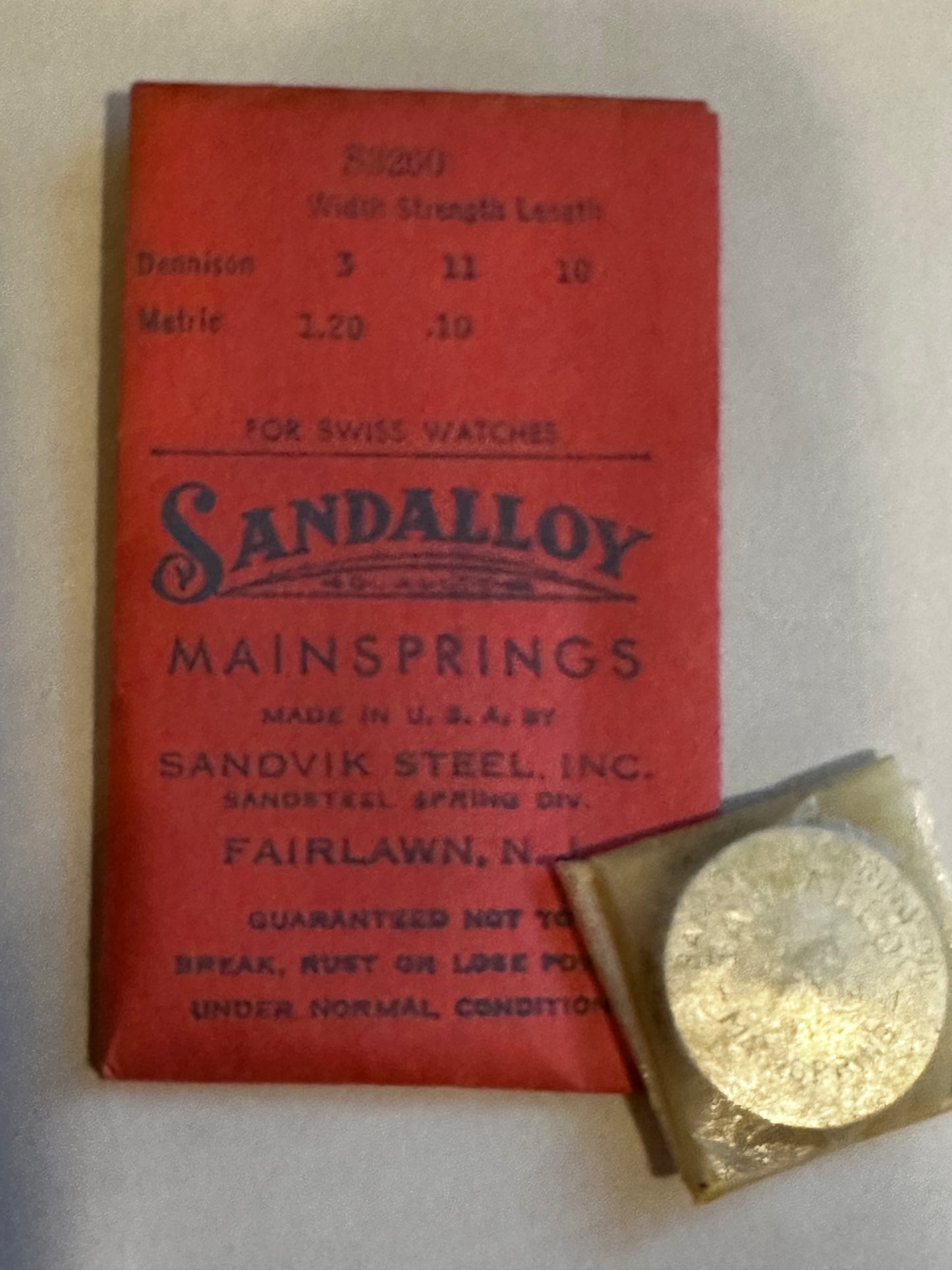 Sandsteel Sandalloy Mainspring S3260 for LeCoultre caliber 409 - Alloy