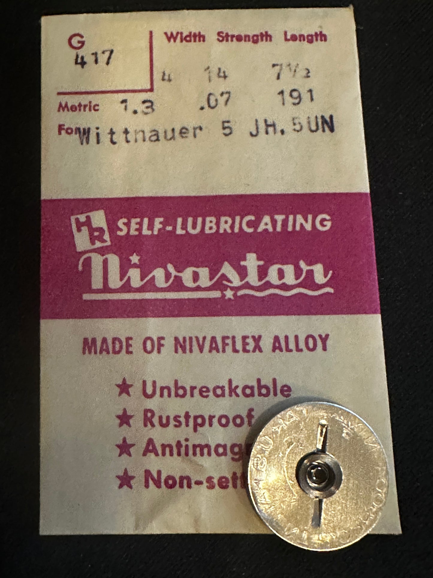 HR Nivastar Mainspring G417 for Wittnauer 5JH, 5UN - Alloy