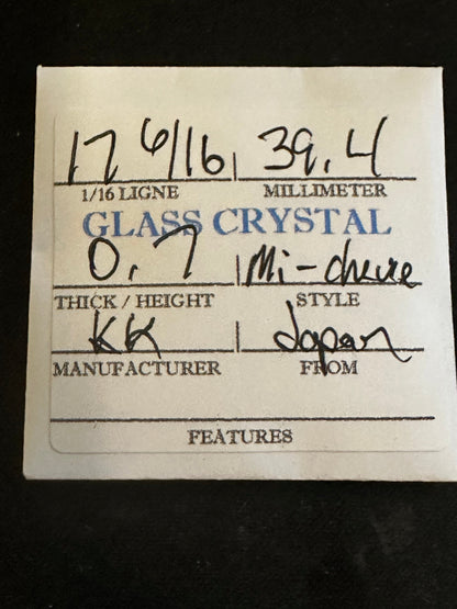 KK Mi-Chevee Vintage Glass Pocket Watch Crystal 17-6/16 (39.4mm) - NOS
