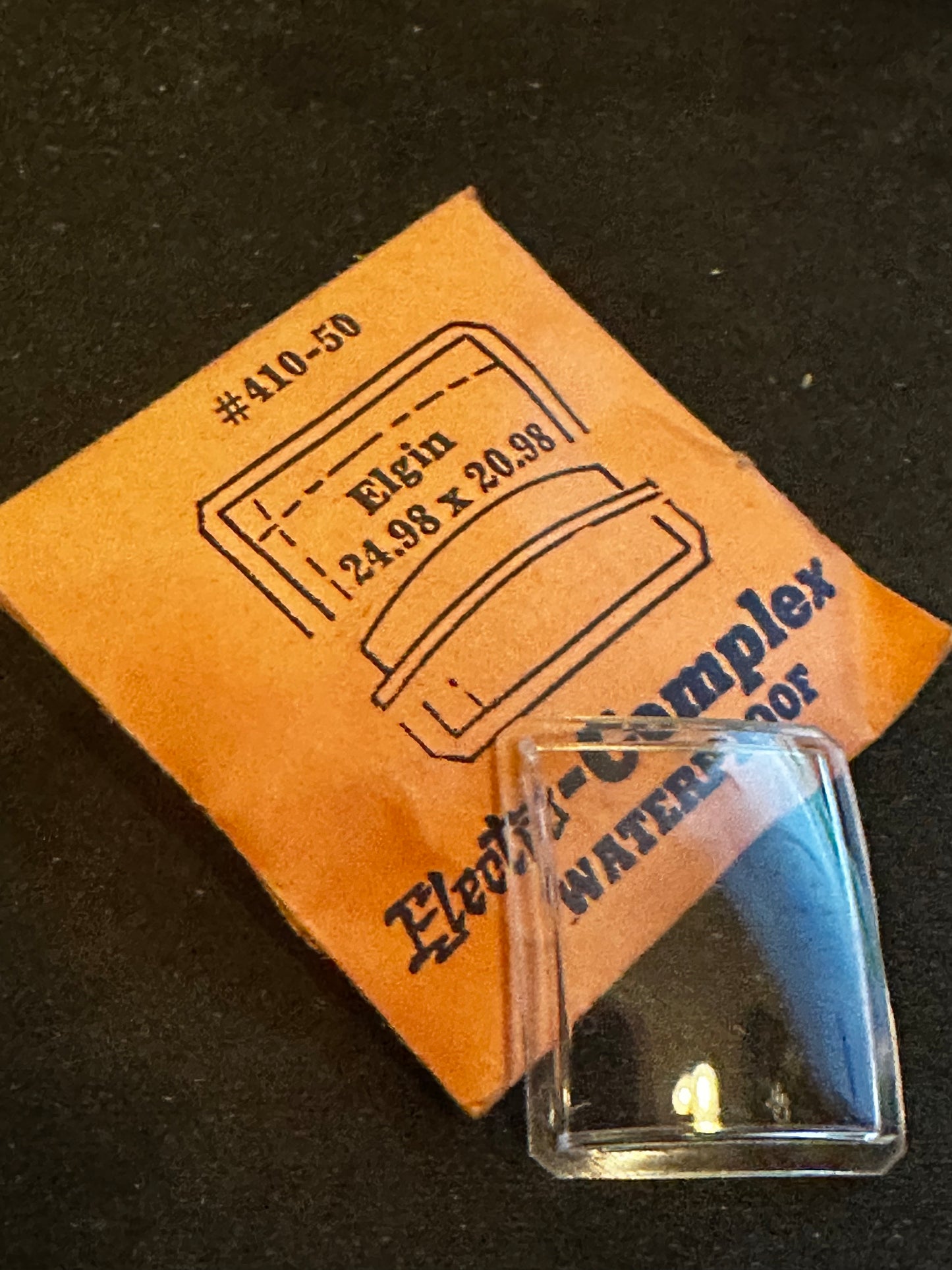 Electro-Seal #410-50 Watch Crystal 24.98 x 20.98mm for Elgin Wrist Watch - New
