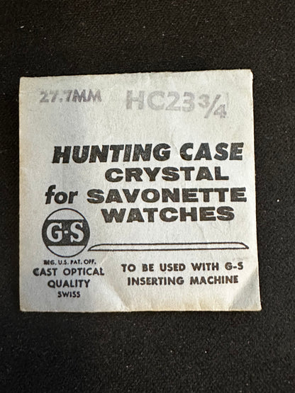 GS HC 23¾ Hunting Case Pocket Watch Crystal 27.7mm - New