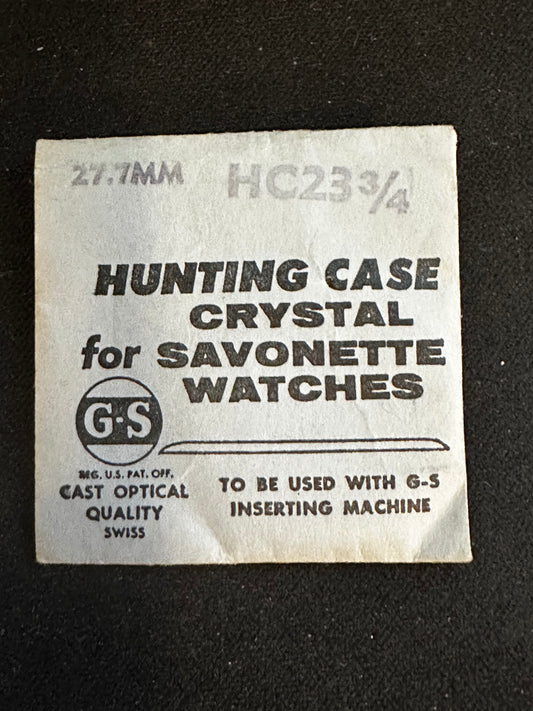 GS HC 23¾ Hunting Case Pocket Watch Crystal 27.7mm - New