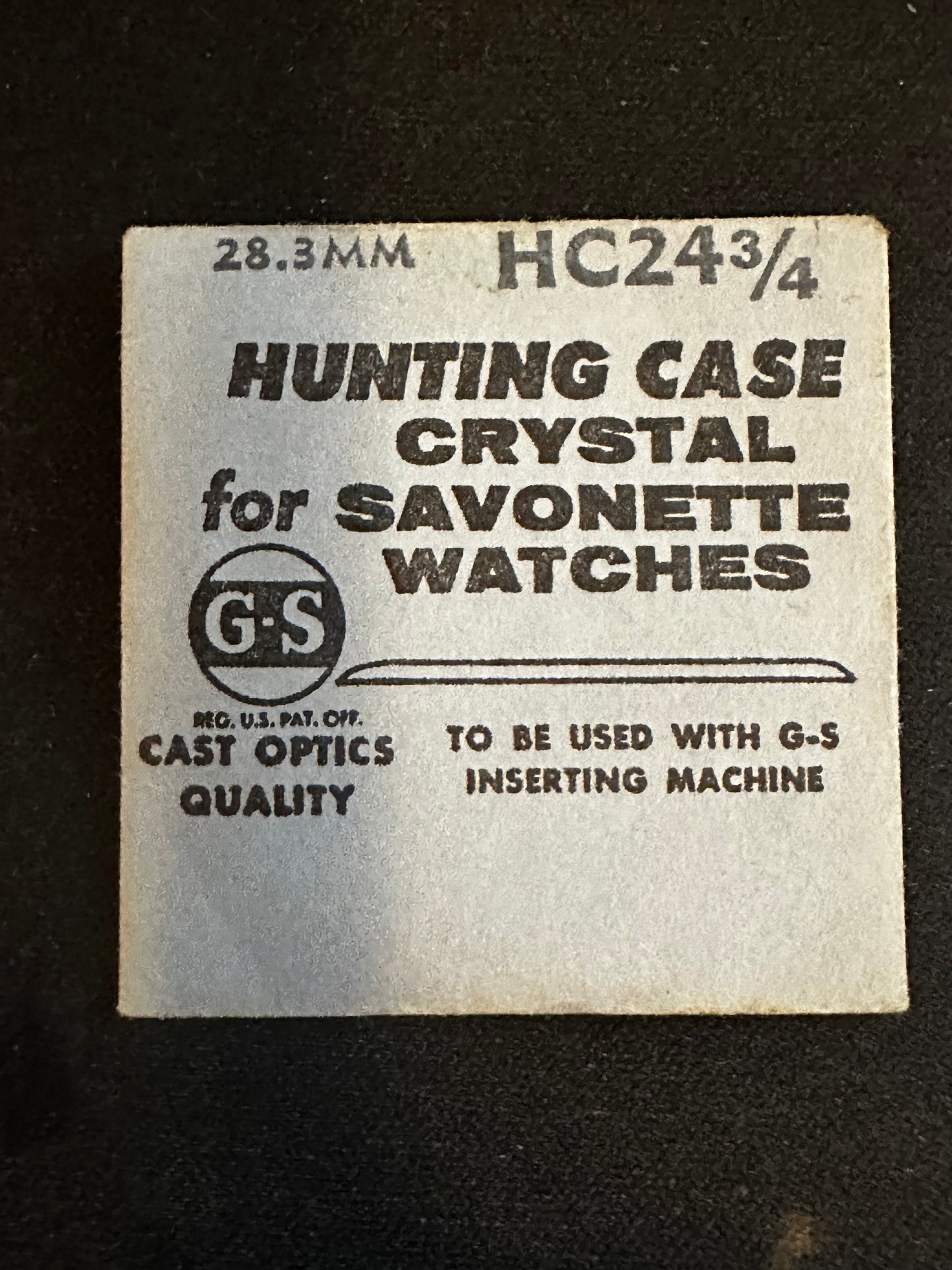 GS HC 24¾ Hunting Case Pocket Watch Crystal 28.3mm - New