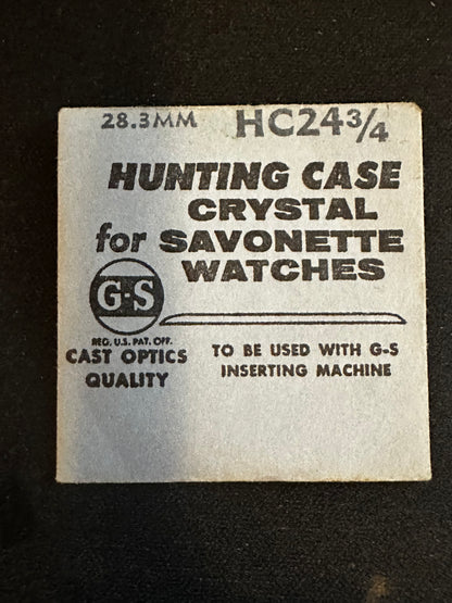 GS HC 24¾ Hunting Case Pocket Watch Crystal 28.3mm - New