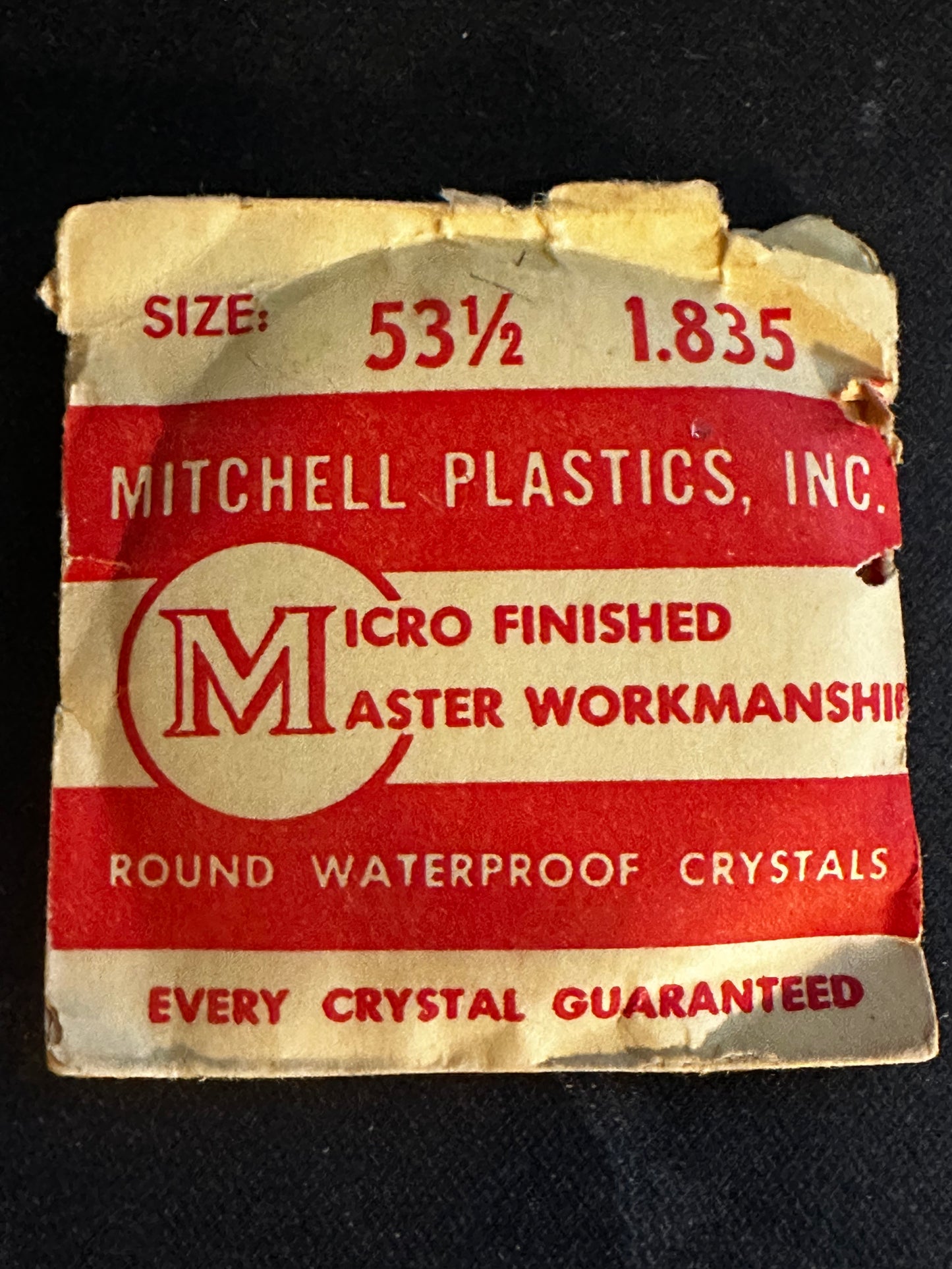 Mitchell Plastics Round Watch Crystal 53½, 46.61mm - New