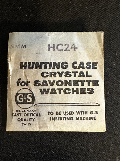 GS HC 24 Hunting Case Pocket Watch Crystal 27.9mm - New