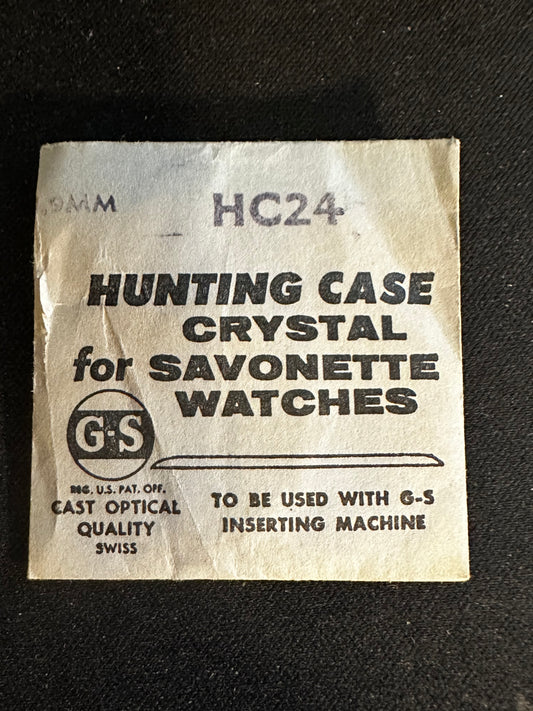 GS HC 24 Hunting Case Pocket Watch Crystal 27.9mm - New