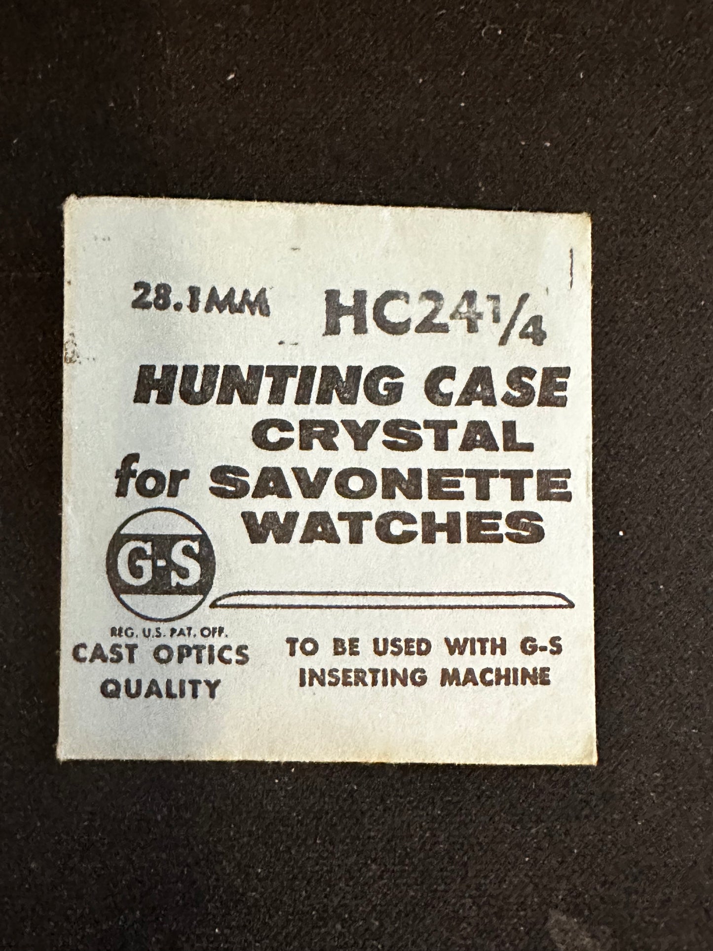 GS HC 24¼ Hunting Case Pocket Watch Crystal 28.1mm - New
