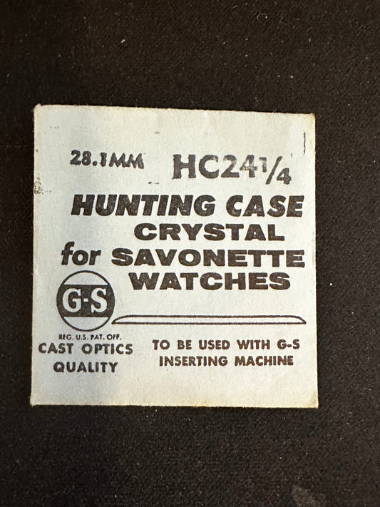 GS HC 24¼ Hunting Case Pocket Watch Crystal 28.1mm - New